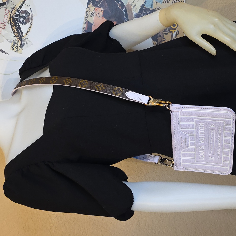 BNEW UNUSED Louis Vuitton NEVERFULL INSIDE OUT BB MISTY LILAC CROSSBODY STRAP
